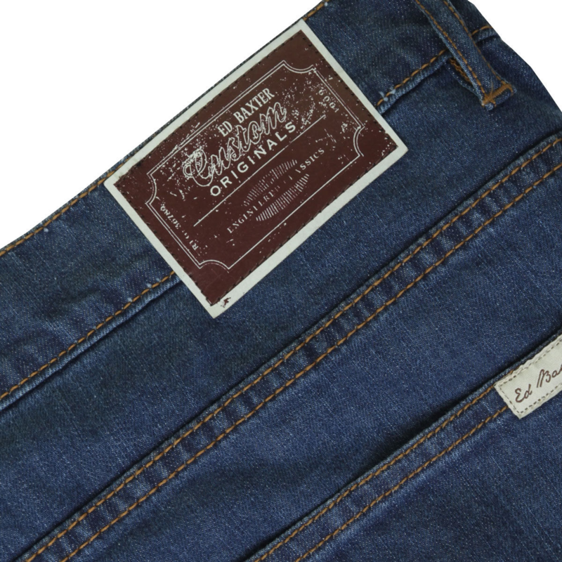 Ed Baxter blå jeans m. stretch (Stonewash)  (34")