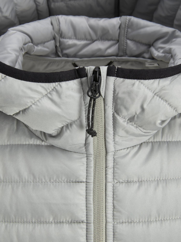 Grå quiltet jakke m. hætte - Jack & Jones