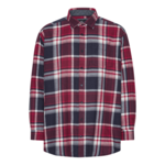 Mørk navy ternet flannel skjorte med lange ærmer (L/Æ) -  King's Road